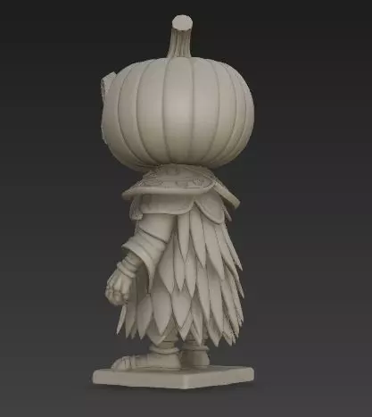 Scary Pumpkin Knight Bobblehead Halloween Figurine 3D print model_32