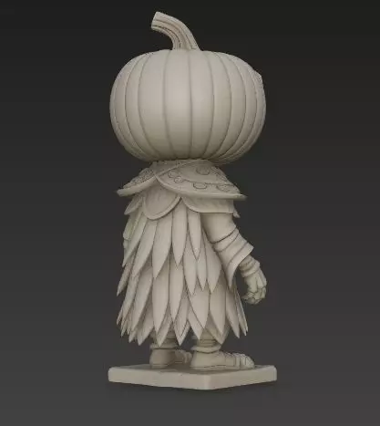 Scary Pumpkin Knight Bobblehead Halloween Figurine 3D print model_12