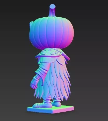 Scary Pumpkin Knight Bobblehead Halloween Figurine 3D print model_14