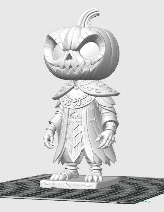 Scary Pumpkin Knight Bobblehead Halloween Figurine 3D print model_24