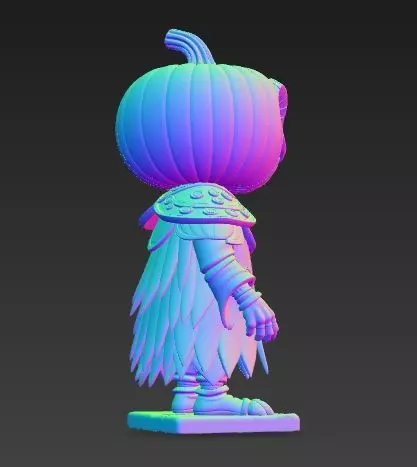 Scary Pumpkin Knight Bobblehead Halloween Figurine 3D print model_11