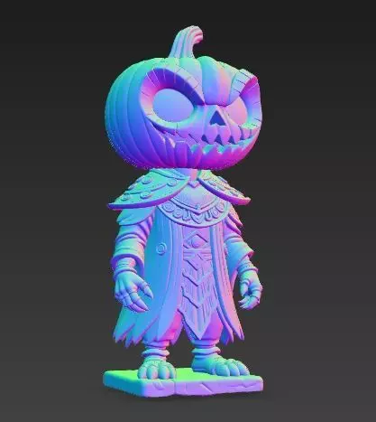 Scary Pumpkin Knight Bobblehead Halloween Figurine 3D print model_9