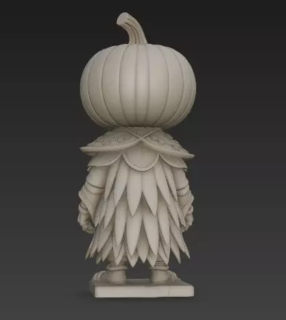 Scary Pumpkin Knight Bobblehead Halloween Figurine 3D print model_23