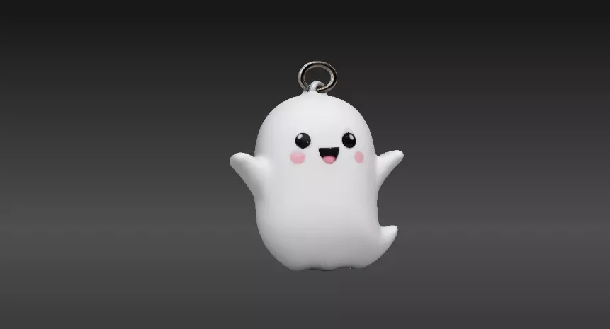 Ghost Buddy Keychain 3D Print Model Cute Halloween Keychain 3D print model_4