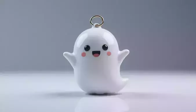 Ghost Buddy Keychain 3D Print Model Cute Halloween Keychain 3D print model Ghost Buddy Keychain 3D Print Model Cute Halloween Keychain 3D print model