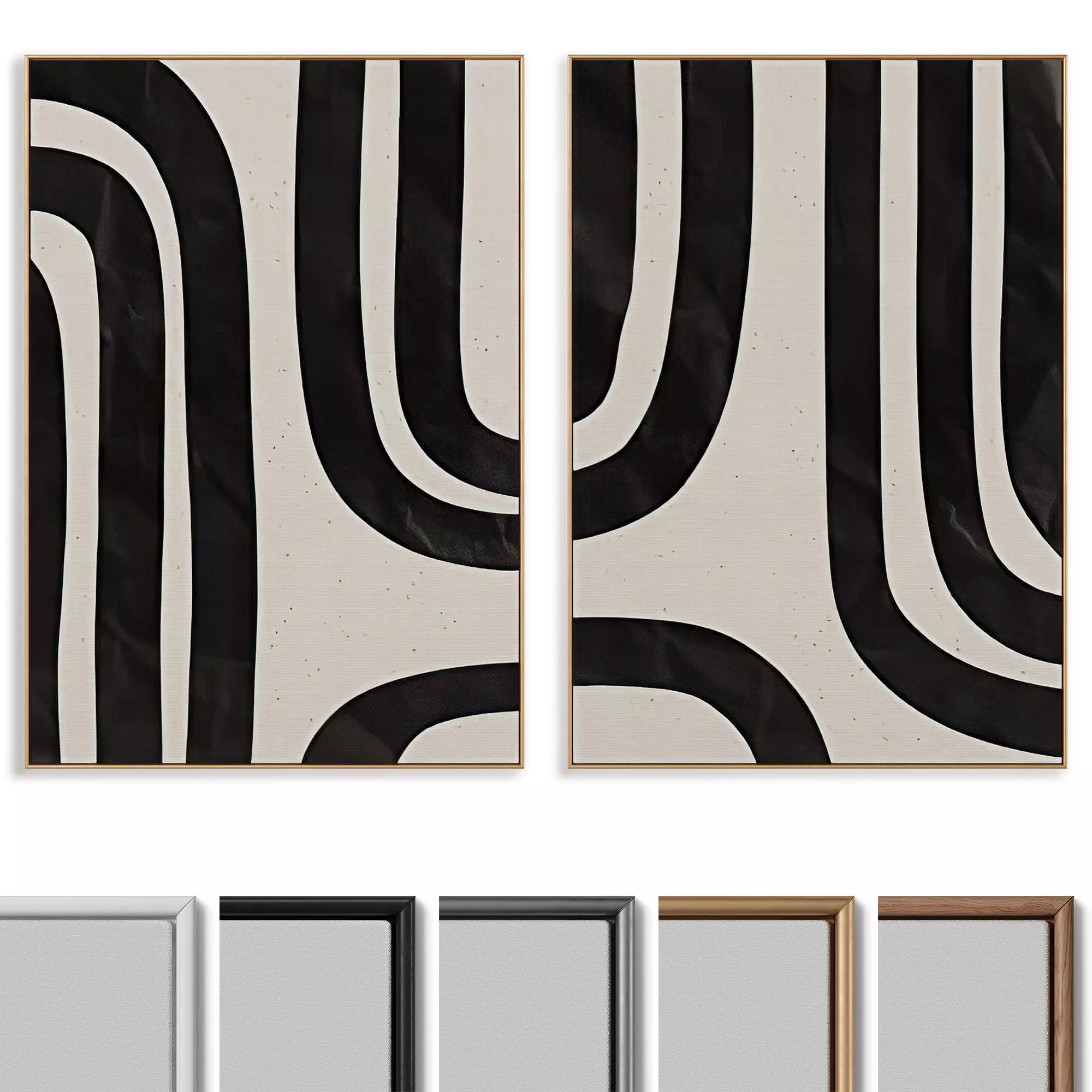 Abstract Painting Frame set 3D model_0