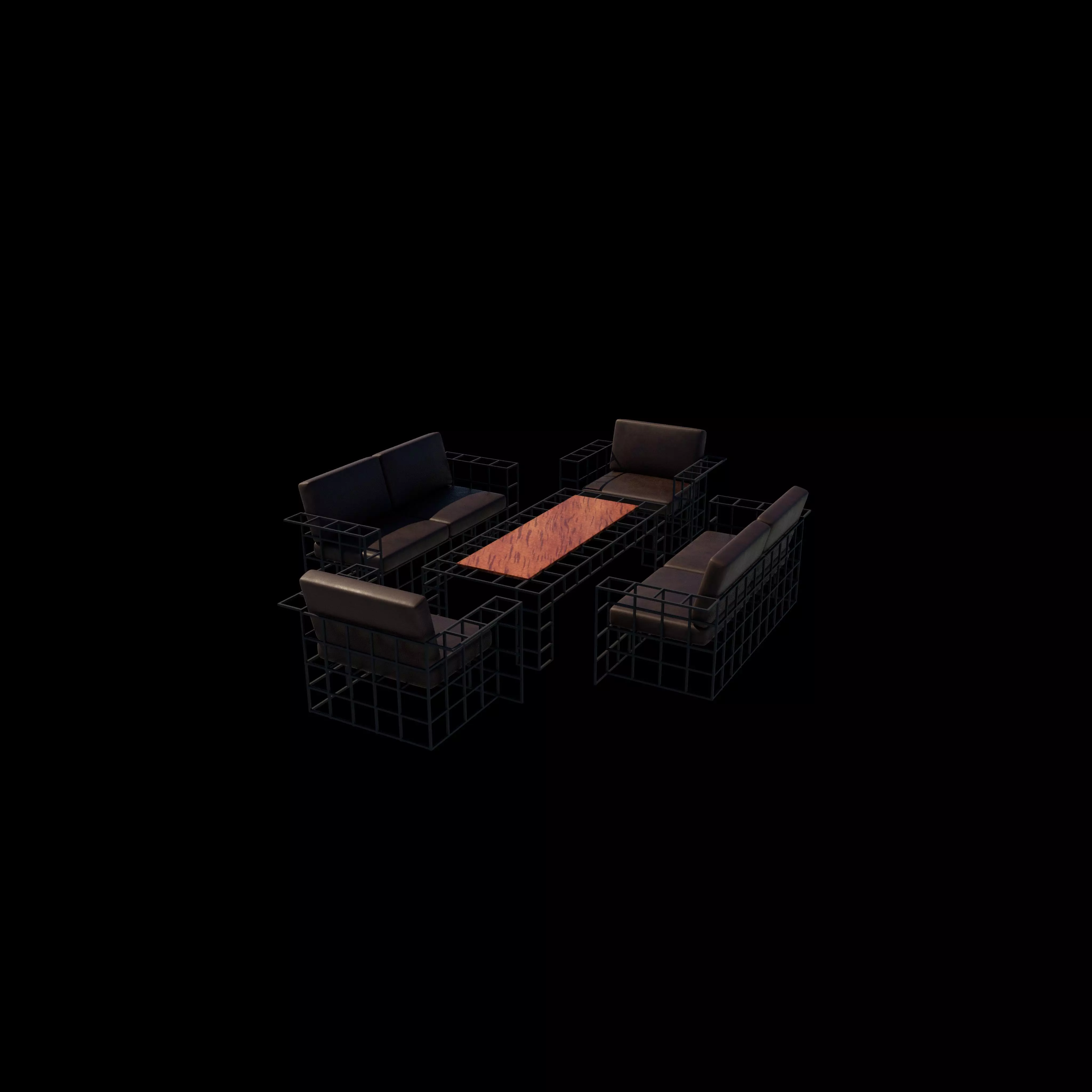 Sectional Sofa Set 3D model_3