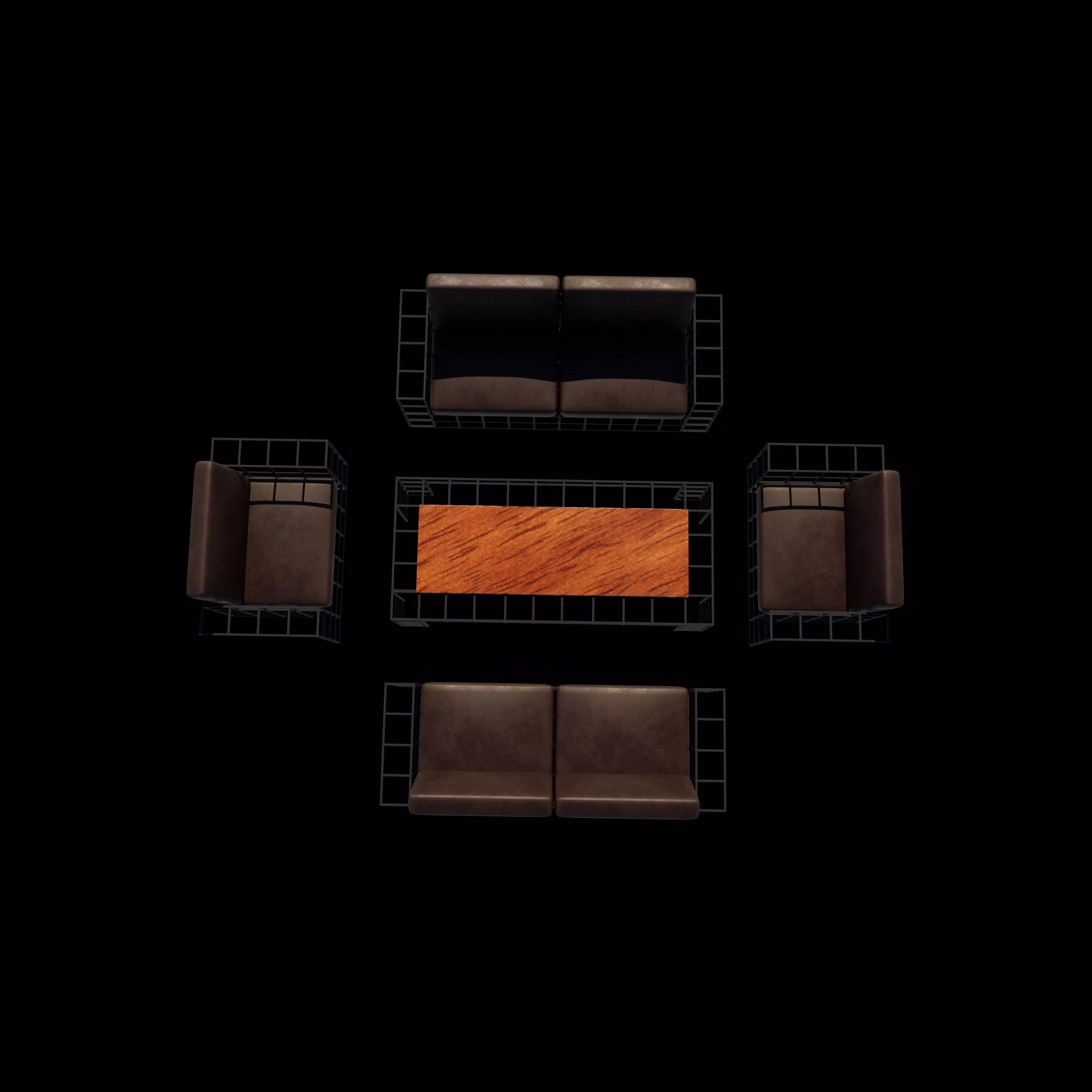 Sectional Sofa Set 3D model_4