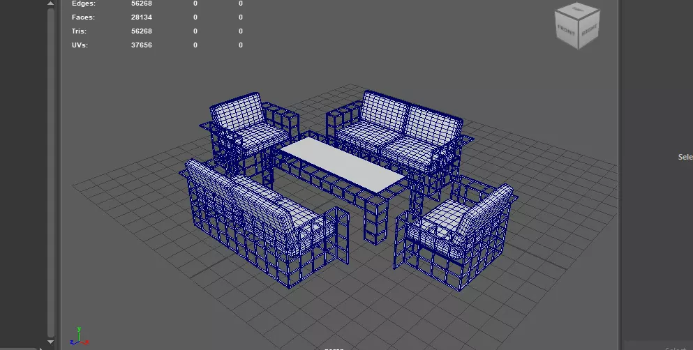 Sectional Sofa Set 3D model_12