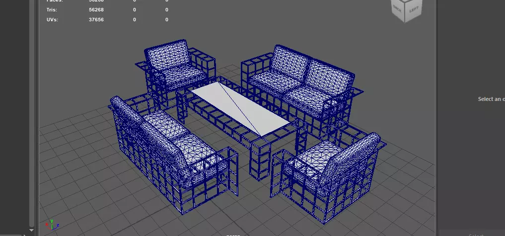 Sectional Sofa Set 3D model_13