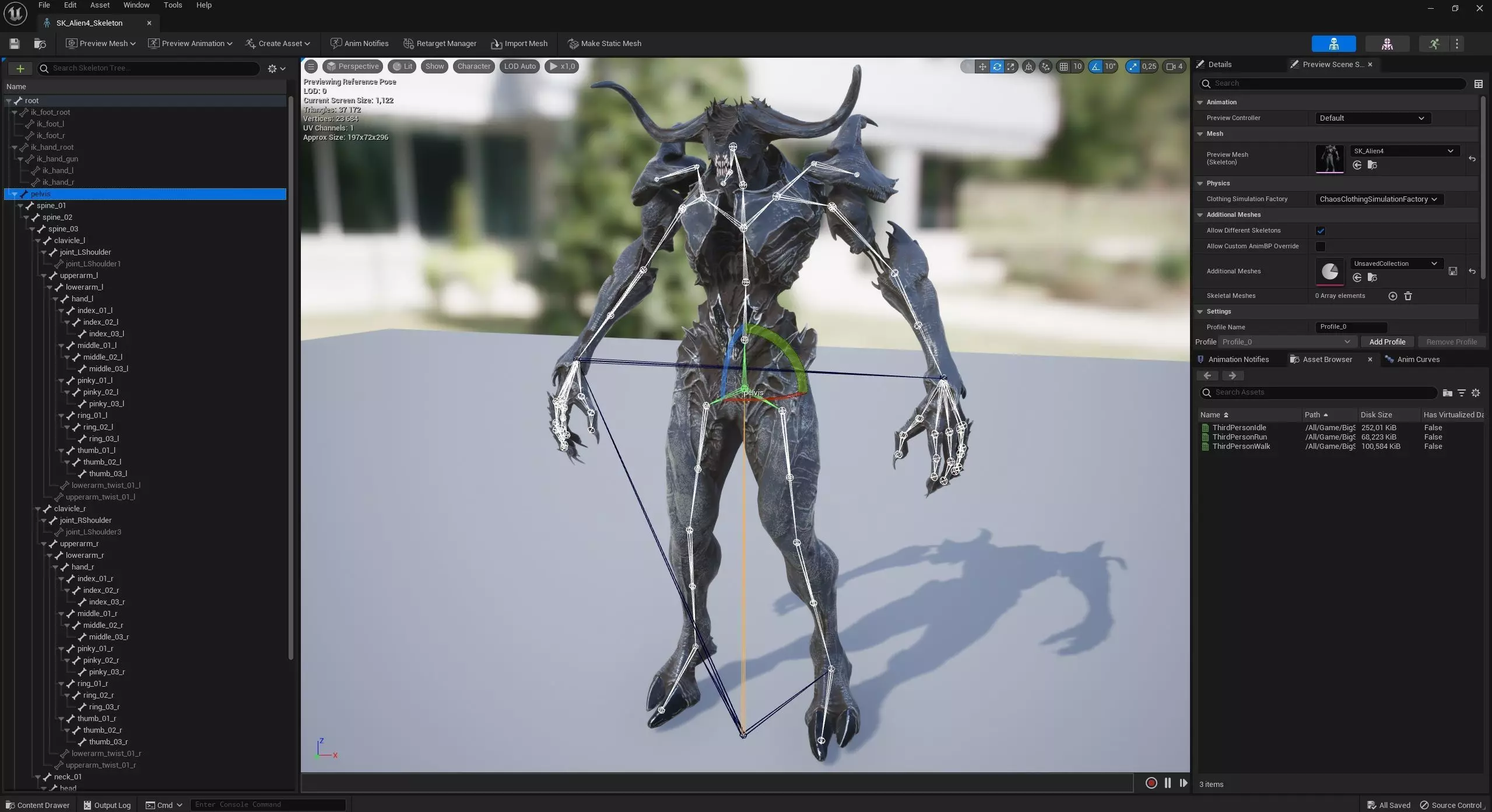 Alien 4 Low-poly 3D model_9