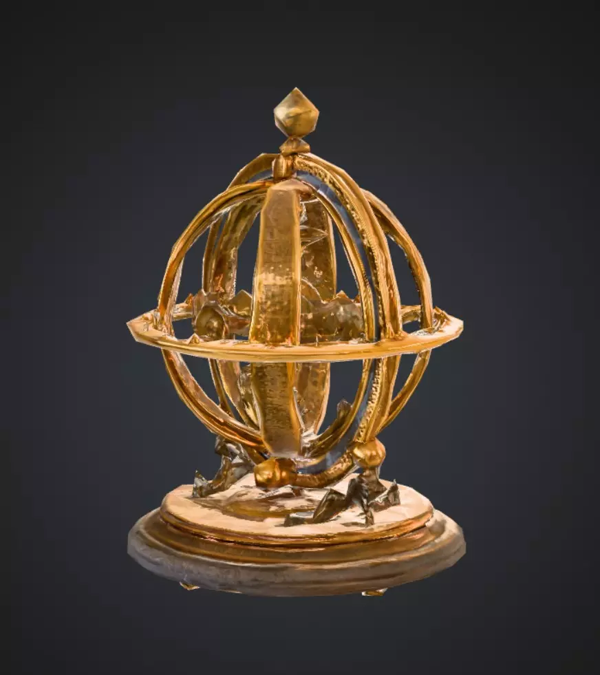 Antique Astronomical Orrery Low-poly 3D model_1