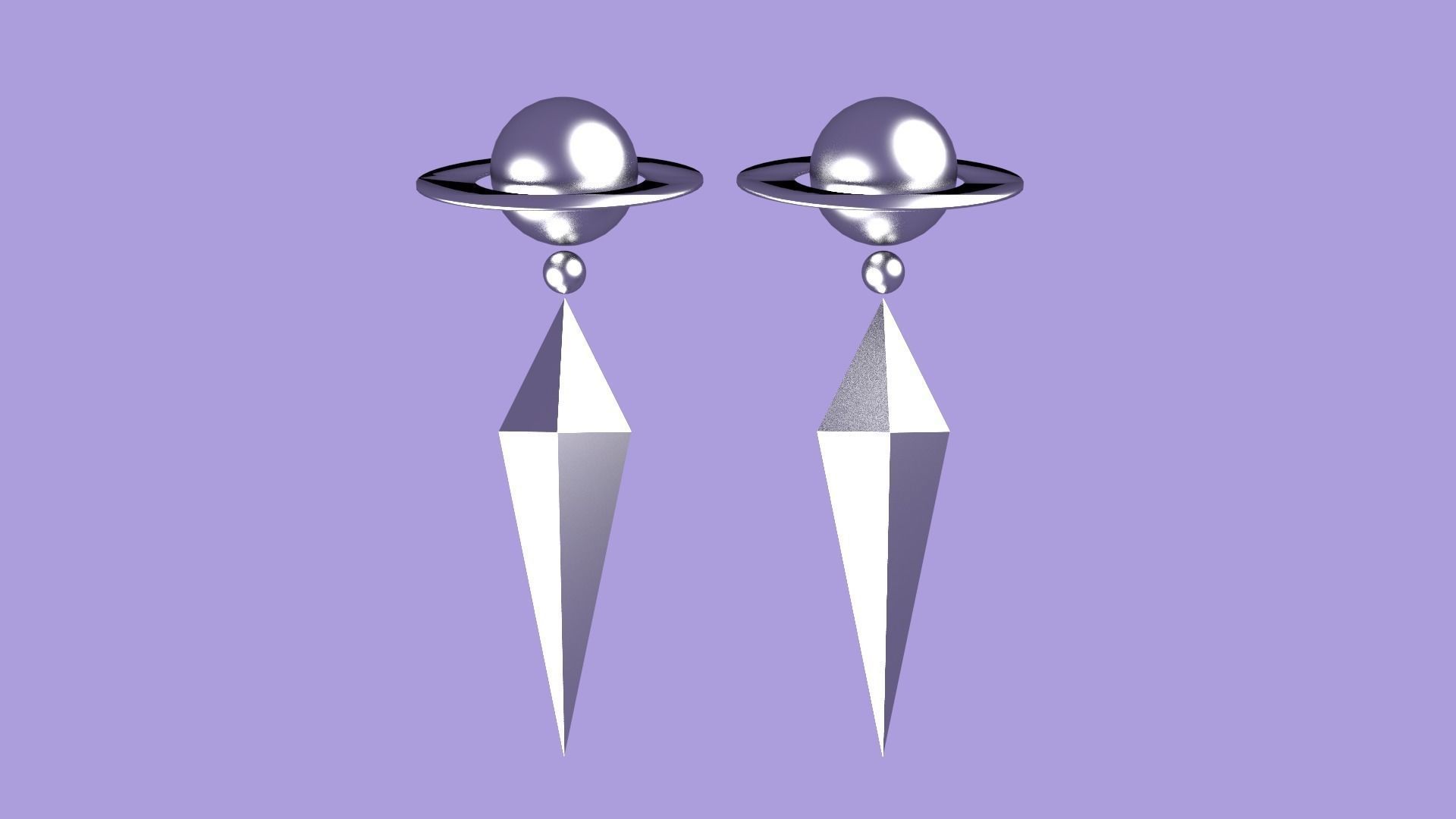 Sailor Saturn Earrings Free 3D model