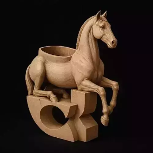 Gallop of Grace 3D Horse Pen Holder Sculpture