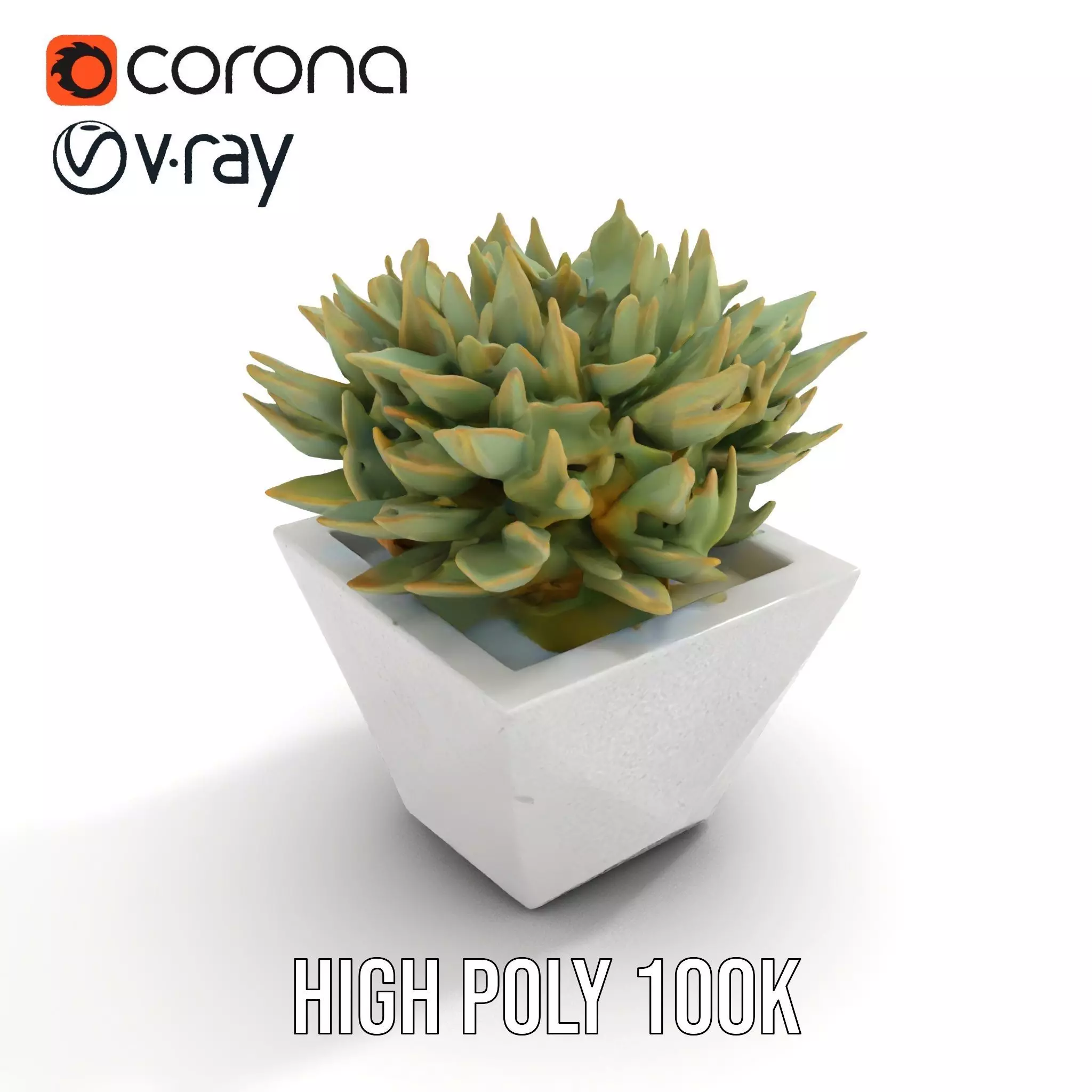 Geometric Succulent Planter model pack Low-poly 3D model_13