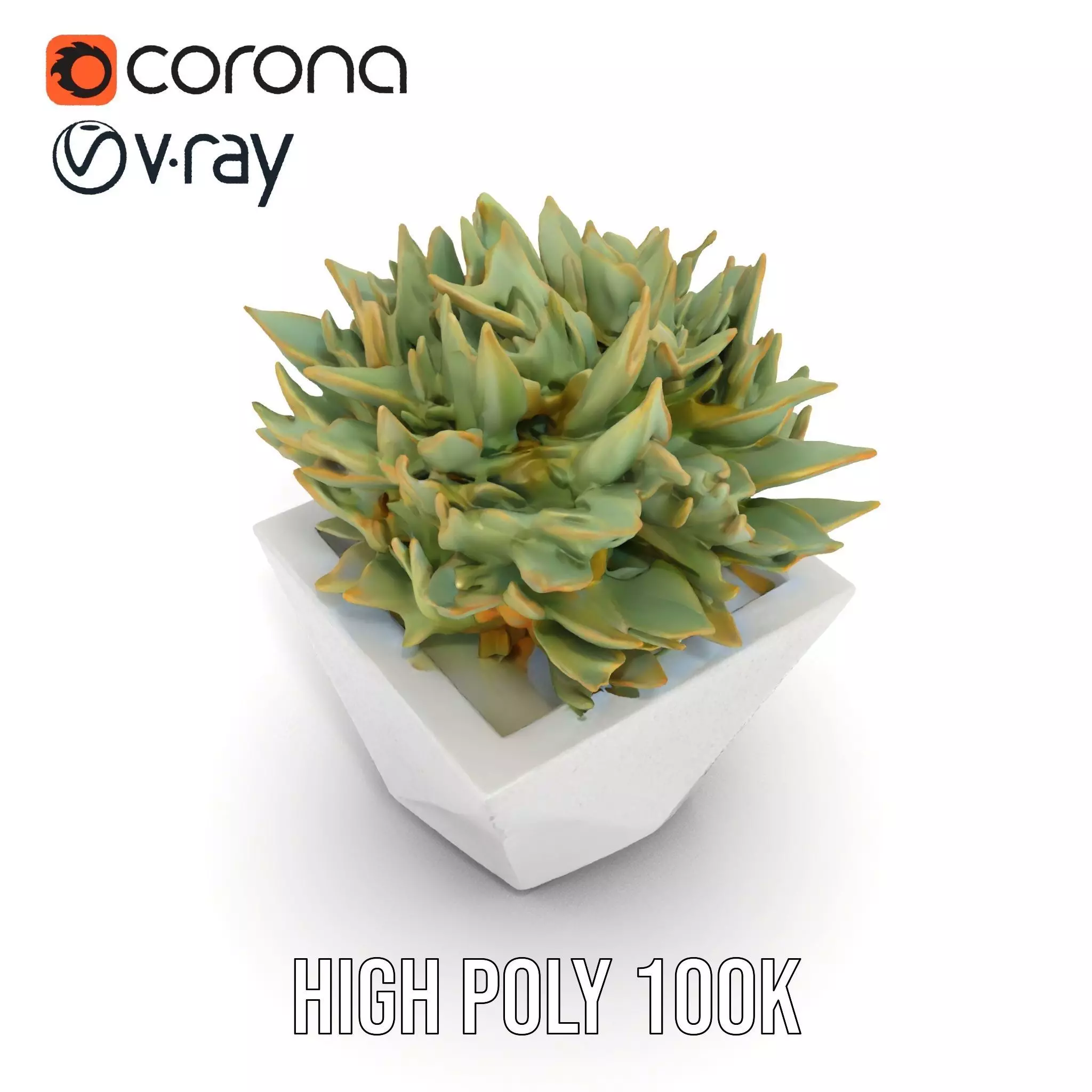 Geometric Succulent Planter model pack Low-poly 3D model_19