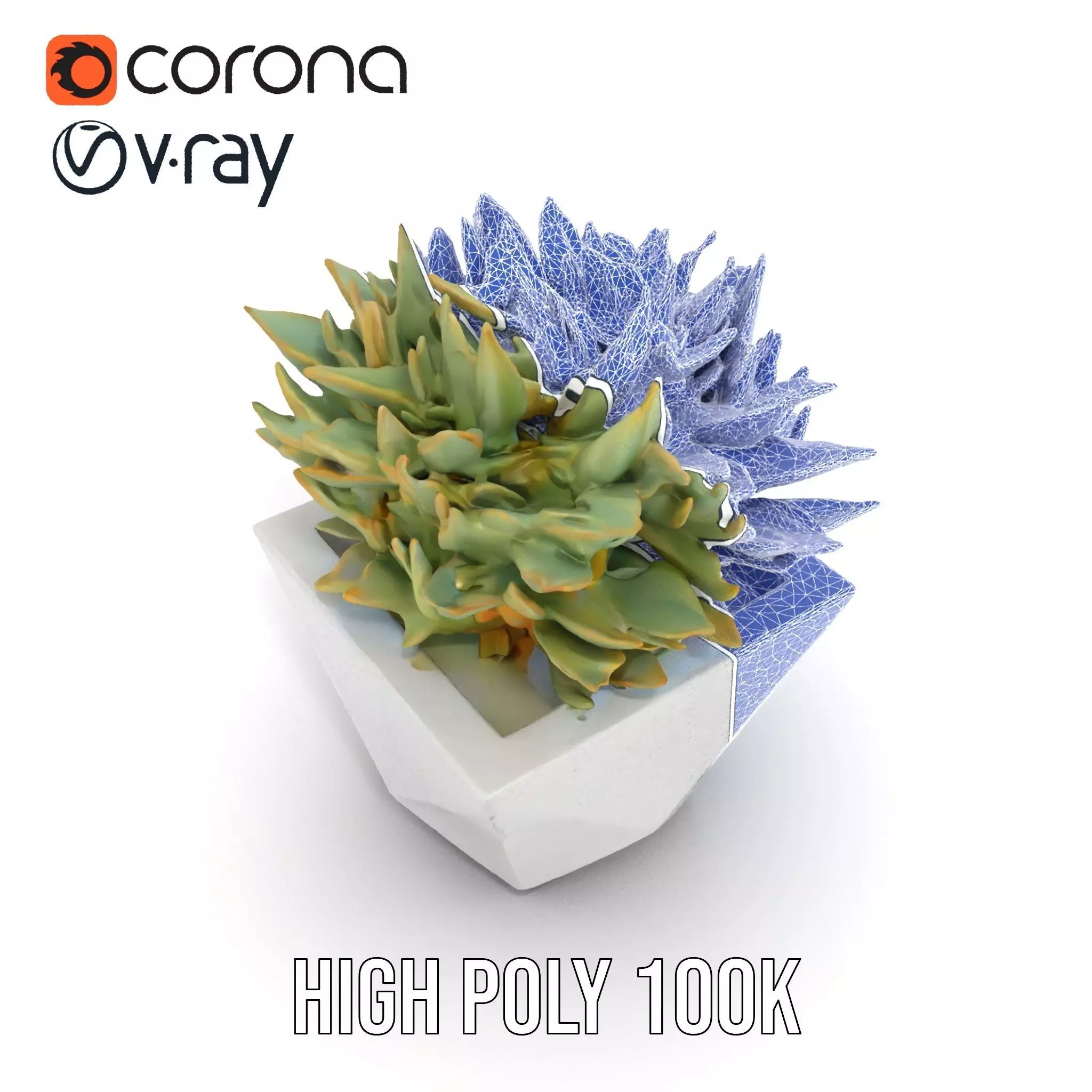 Geometric Succulent Planter model pack Low-poly 3D model_26