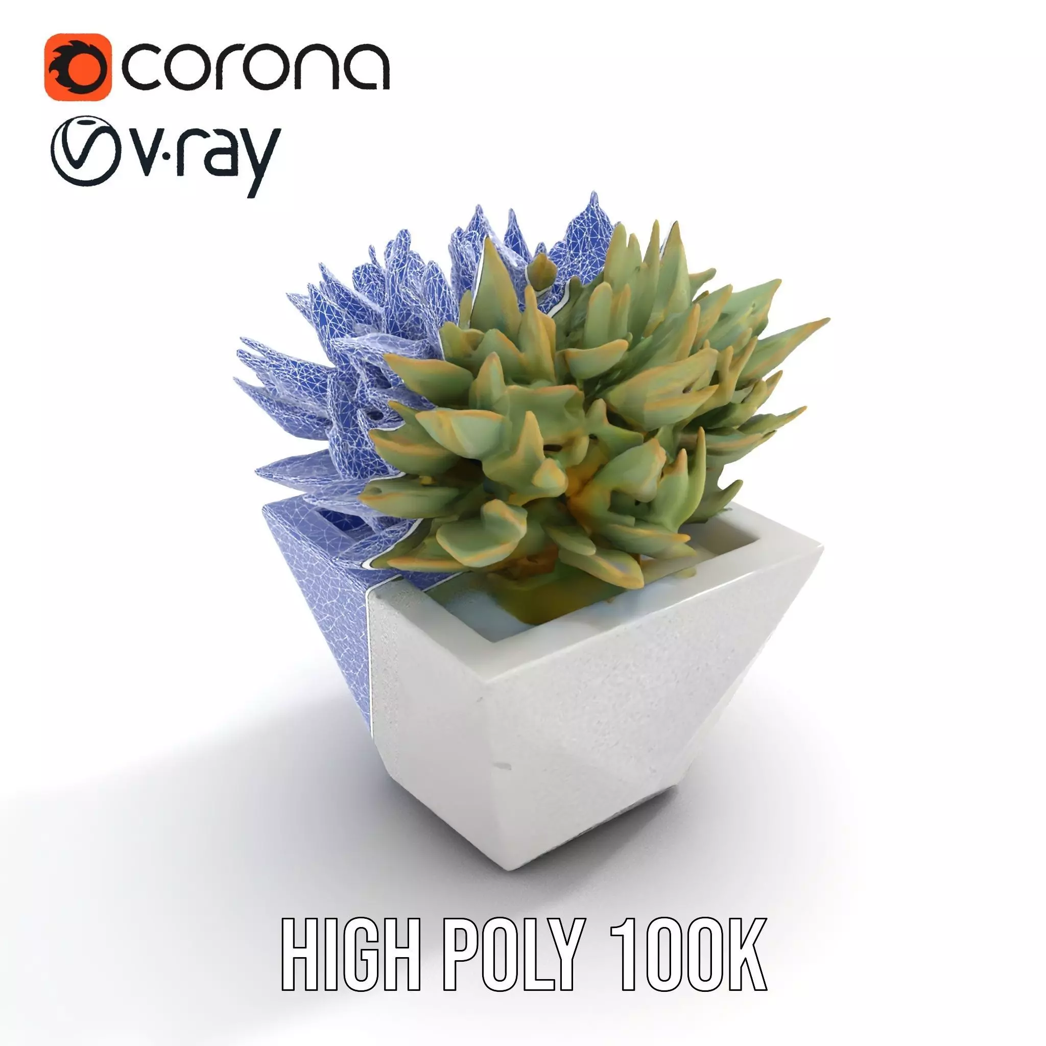 Geometric Succulent Planter model pack Low-poly 3D model_27