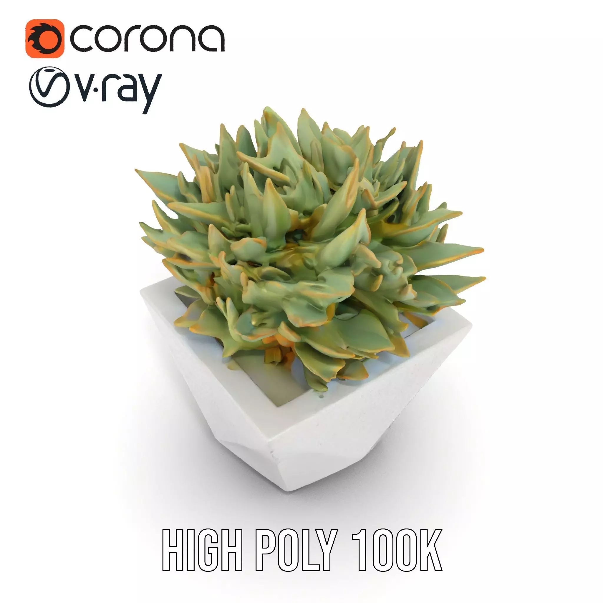 Geometric Succulent Planter model pack Low-poly 3D model_5