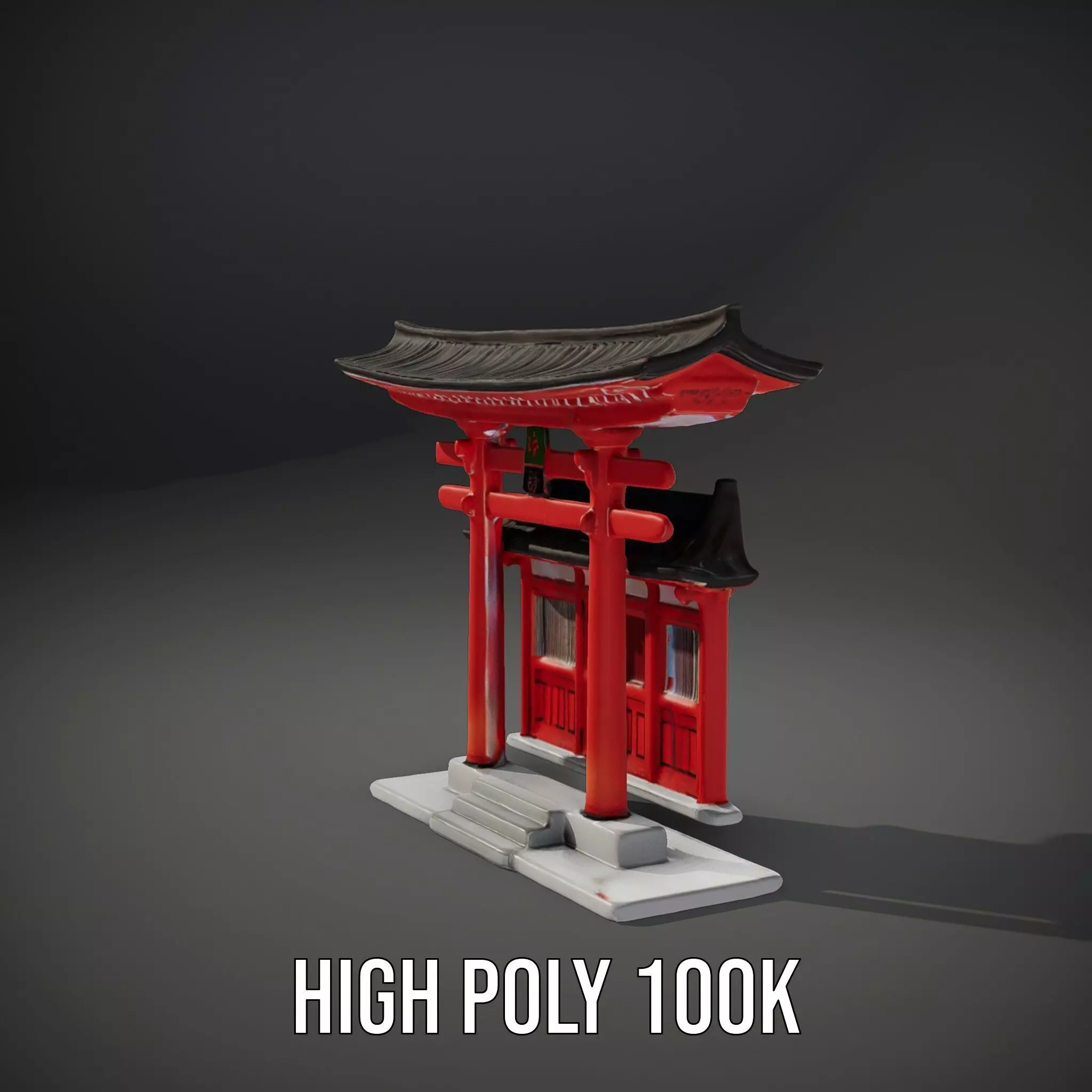 Traditional Red Torii model pack Low-poly 3D model_10