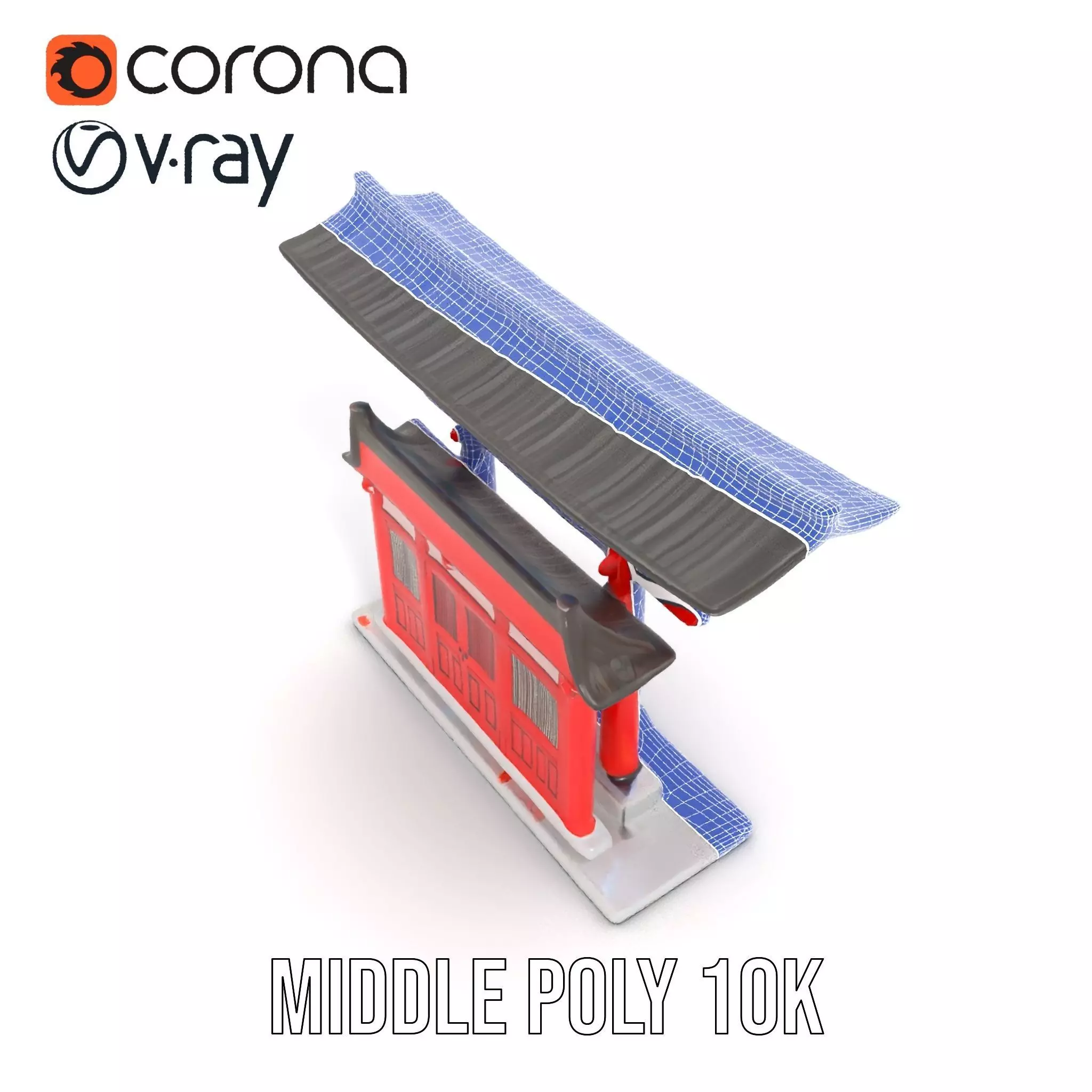 Traditional Red Torii model pack Low-poly 3D model_13