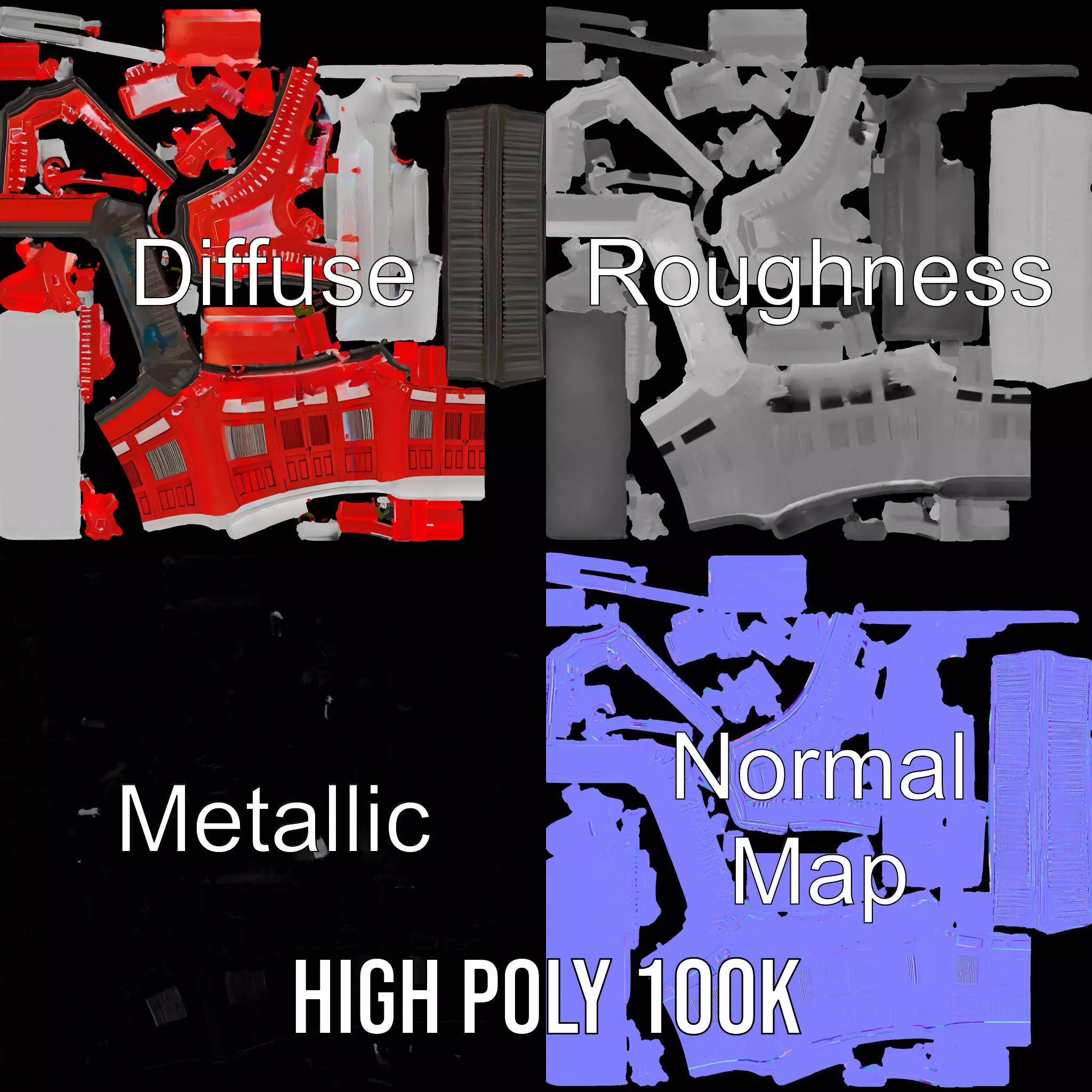 Traditional Red Torii model pack Low-poly 3D model_3