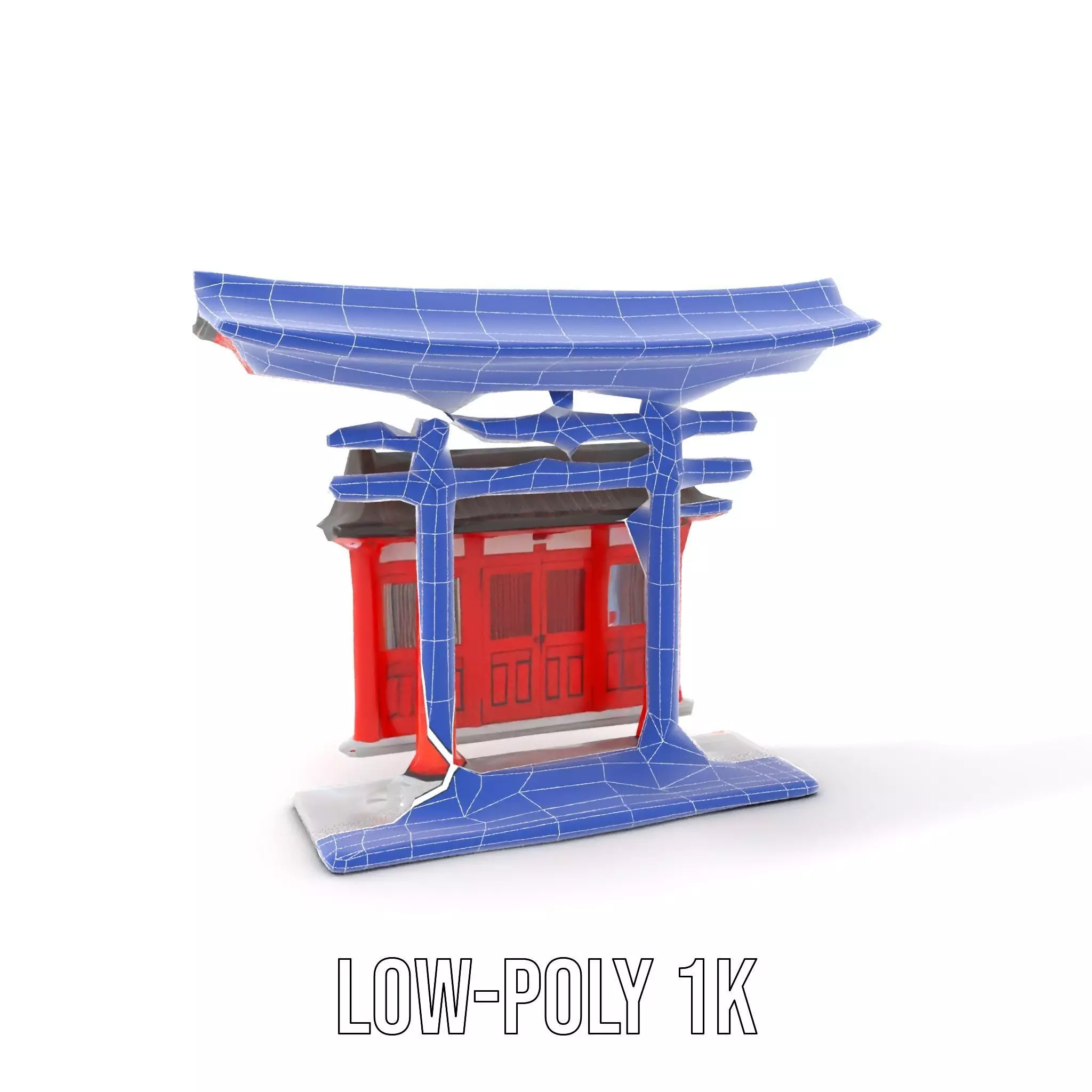 Traditional Red Torii model pack Low-poly 3D model_12
