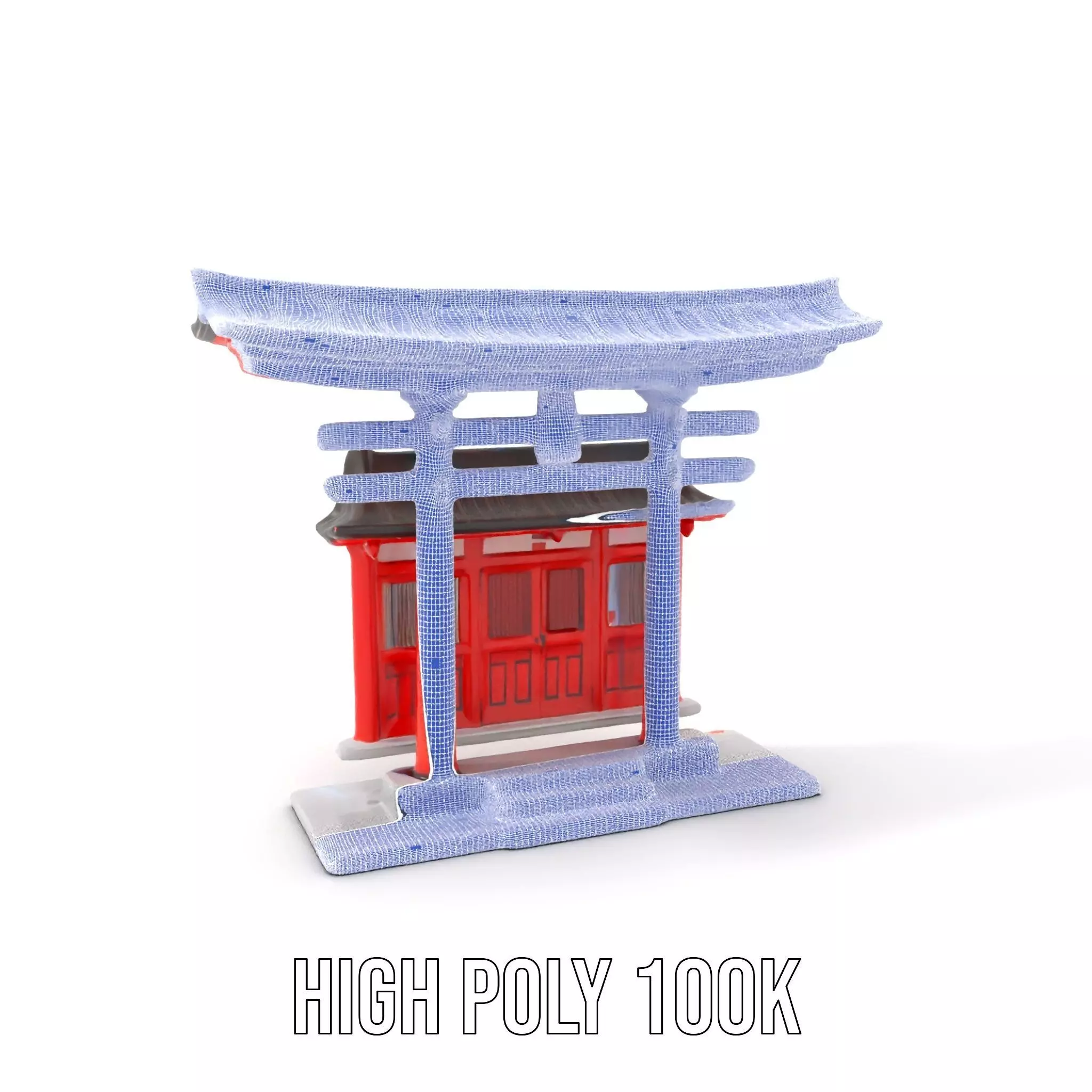 Traditional Red Torii model pack Low-poly 3D model_4