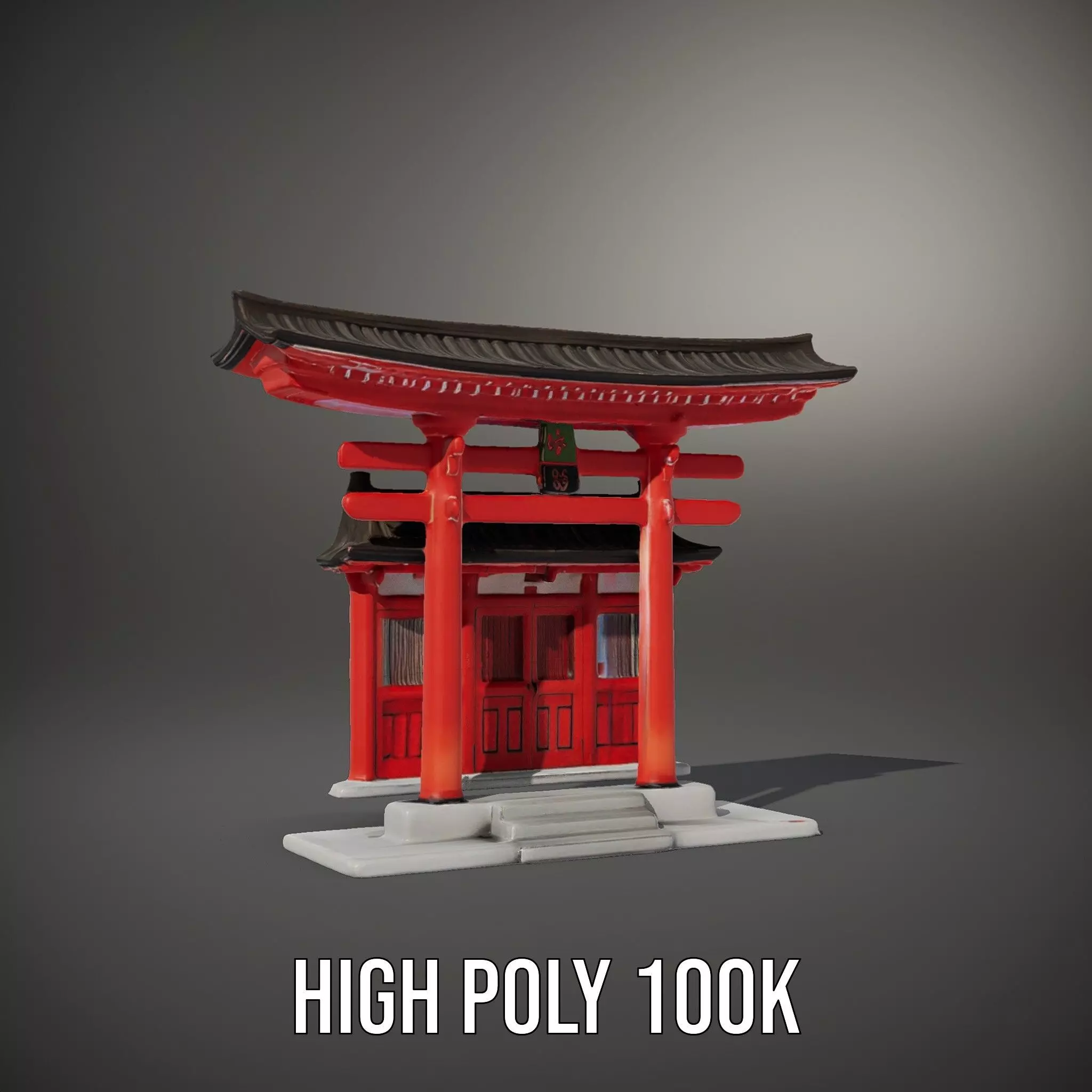 Traditional Red Torii model pack Low-poly 3D model_8