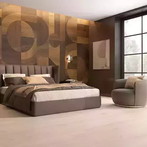 Mid Century Geometric Wood Wallpaper 