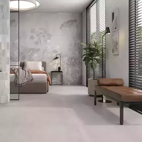 Soft Botanical Concrete Mural 