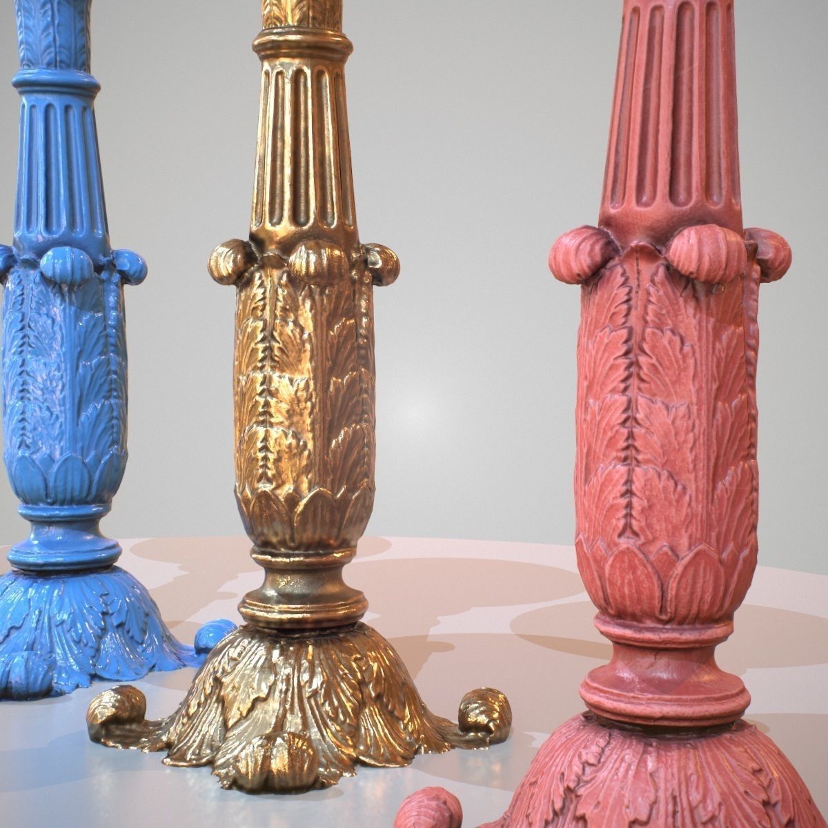 Flowerpot Photorealistic 4 Variations Low-poly 3D model_7