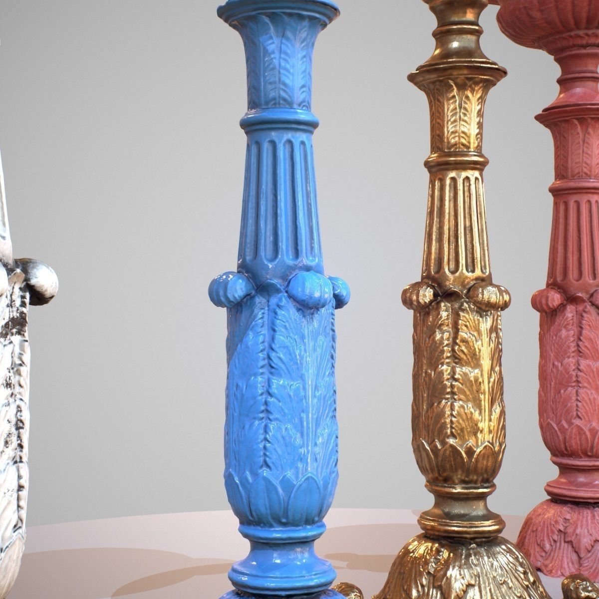 Flowerpot Photorealistic 4 Variations Low-poly 3D model_6