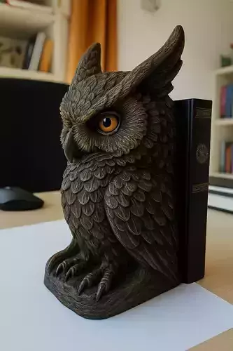 OWL BOOKEND 3D PRINTABLE DECORATIVE MODEL 3D print model