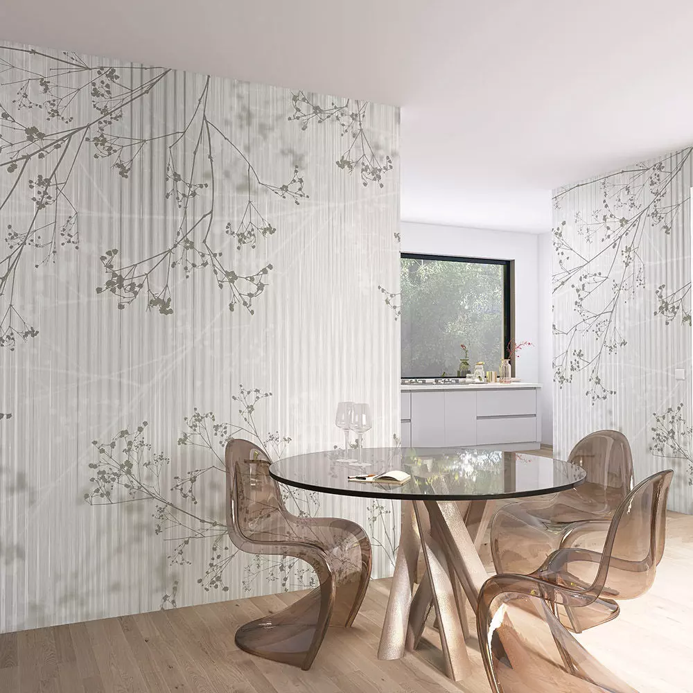 Gypsophila Sprigs on Fluted Glass Texture_0