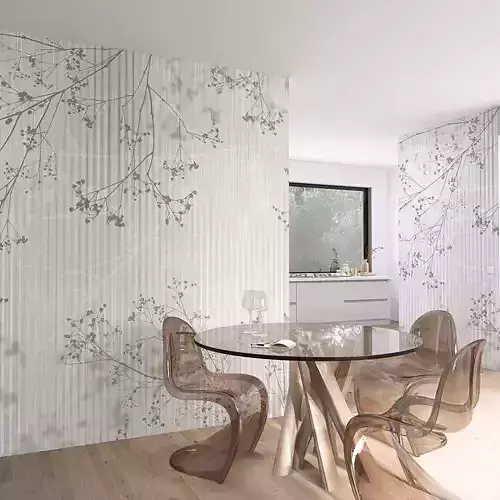 Gypsophila Sprigs on Fluted Glass