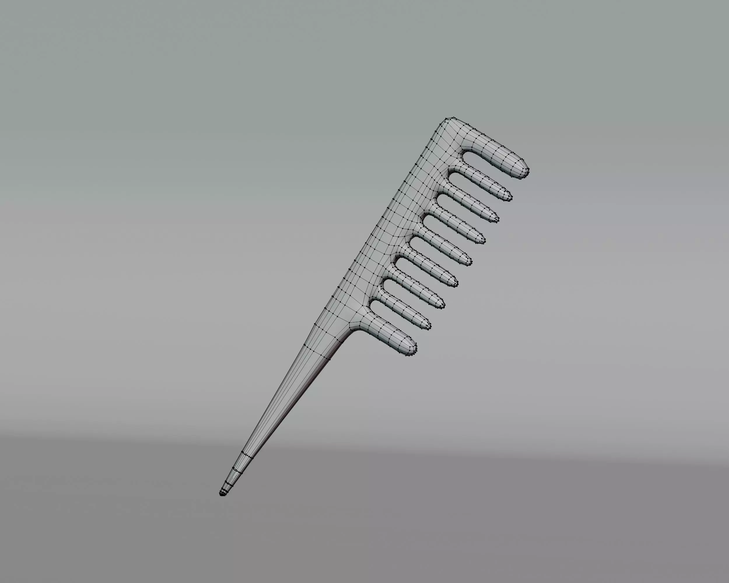 Hair Comb Low-poly 3D model_1