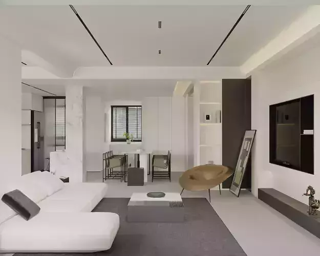 Modern living room dining room bedroom interior scenes 519