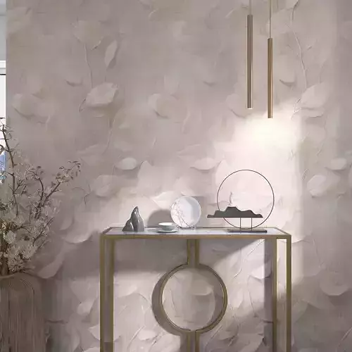 Embossed Leaf Relief Mural 