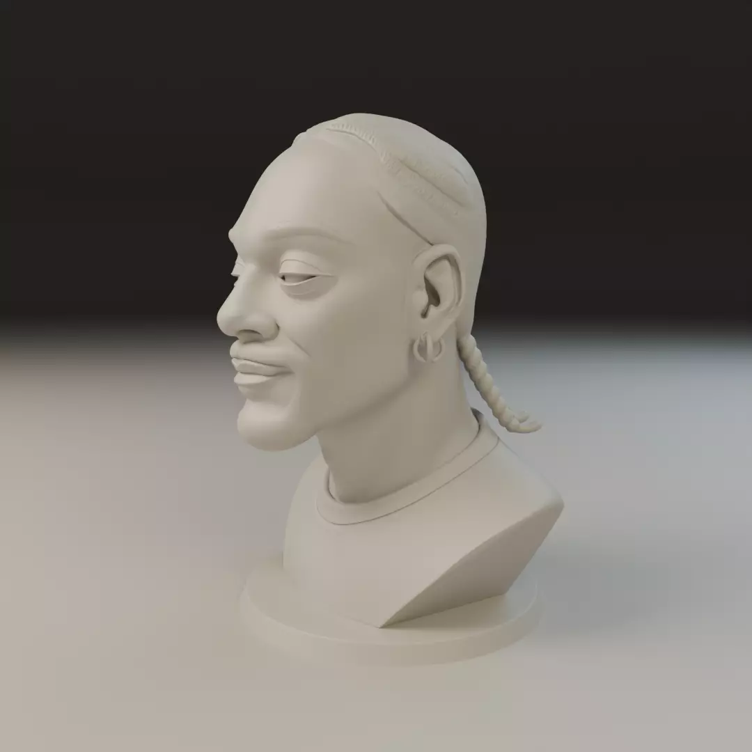 bust of man 3D print model_9