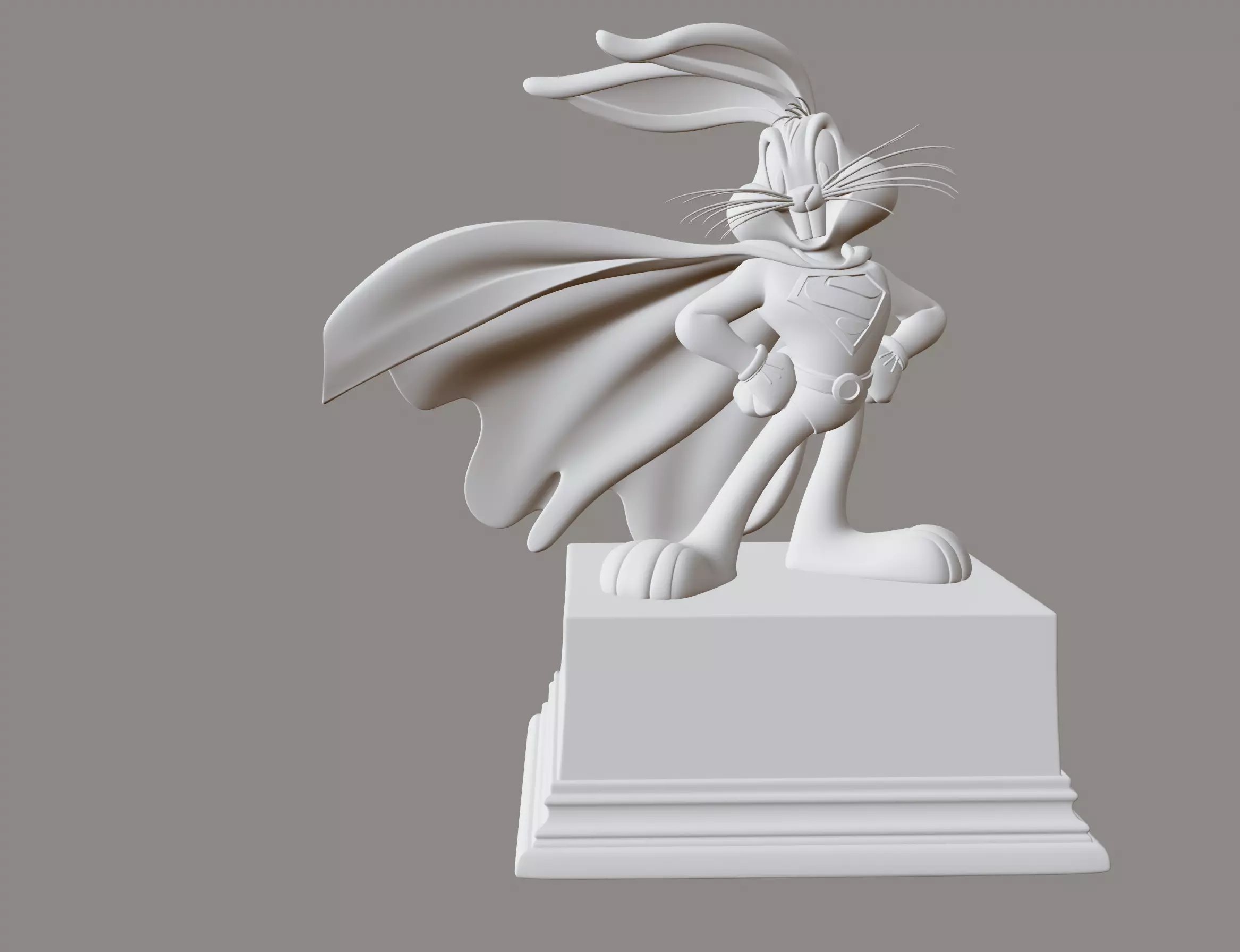 Super Bunny STL Cartoon Hero 3D Model 3D print model_3
