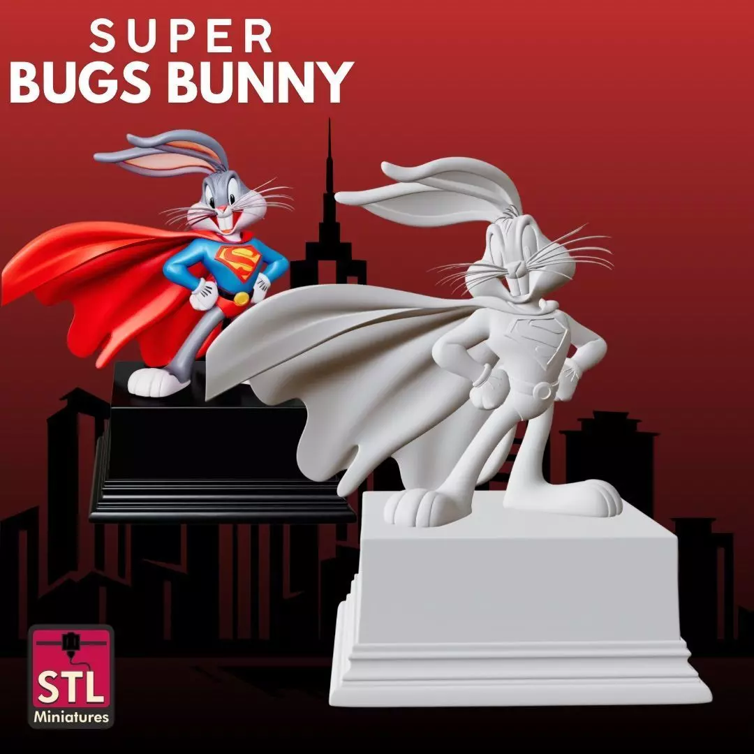 Super Bunny STL Cartoon Hero 3D Model 3D print model_5