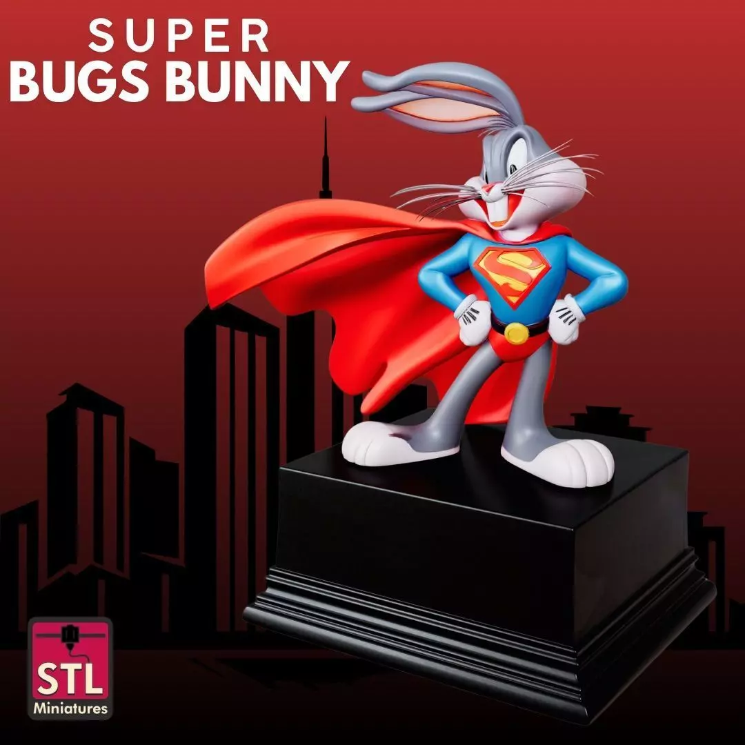 Super Bunny STL Cartoon Hero 3D Model 3D print model_4