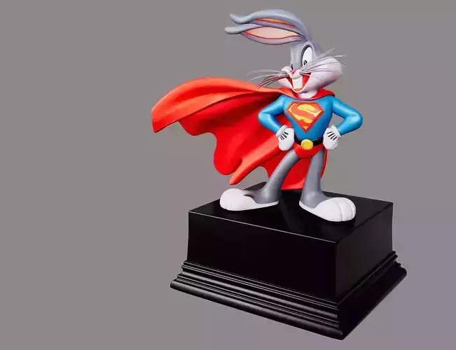 Super Bunny STL Cartoon Hero 3D Model