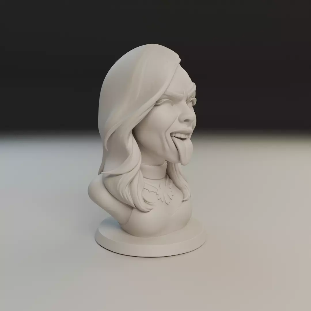 bust of woman 3D print model_11