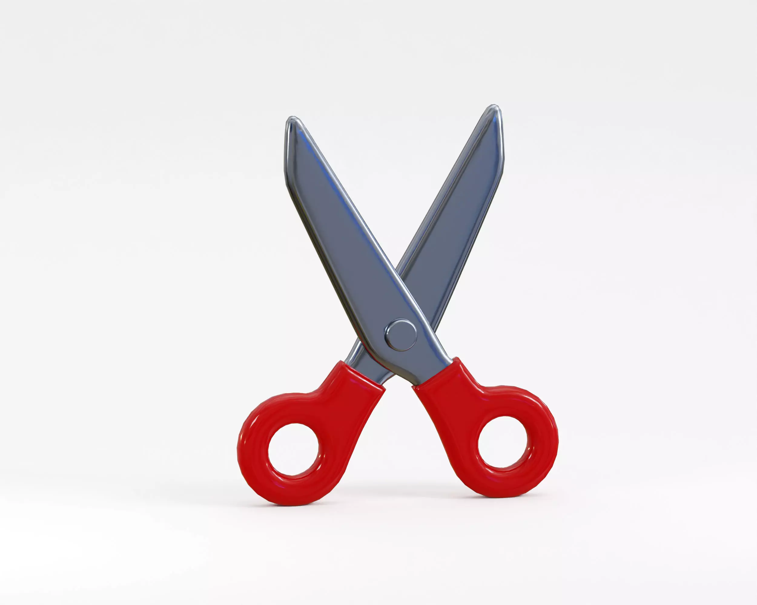 Cartoon Scissors Low-poly 3D model_0