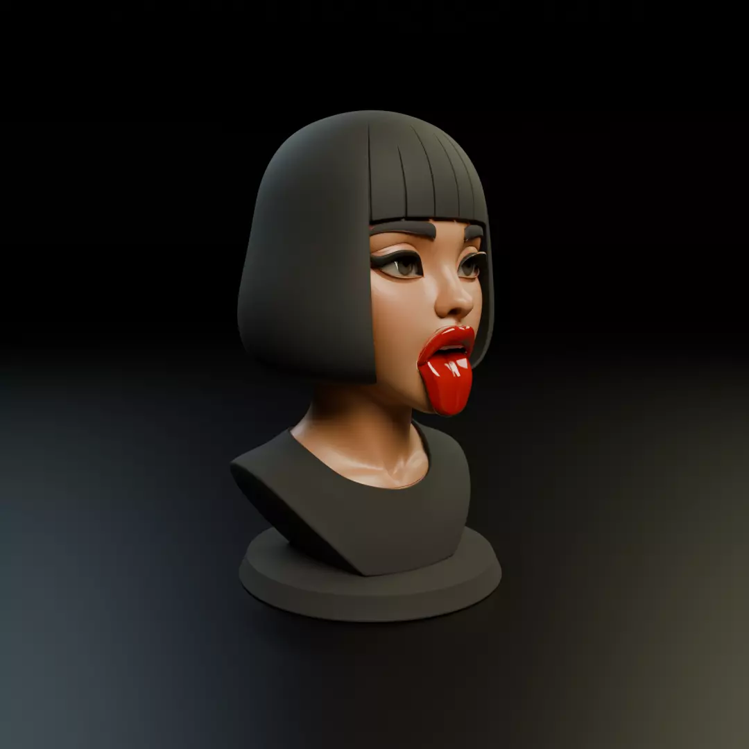 bust of woman 3D print model_11