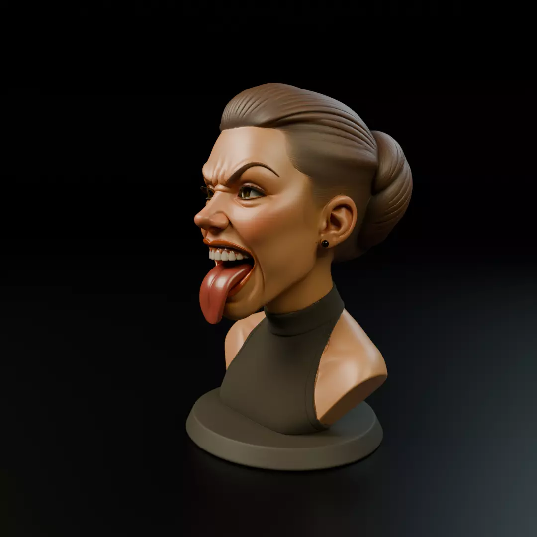 bust of woman 3D print model_10
