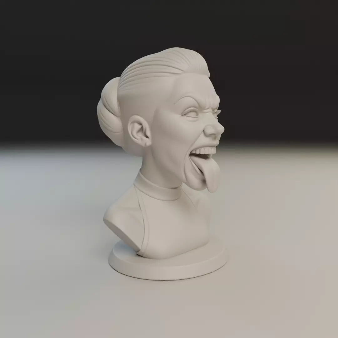 bust of woman 3D print model_11