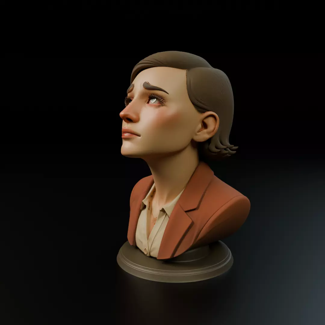 bust of woman 3D print model_9